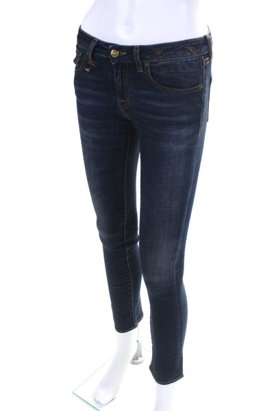 R13 Womens Kate High Waist Skinny Jeans Denim Pants Dark Blue Size 25