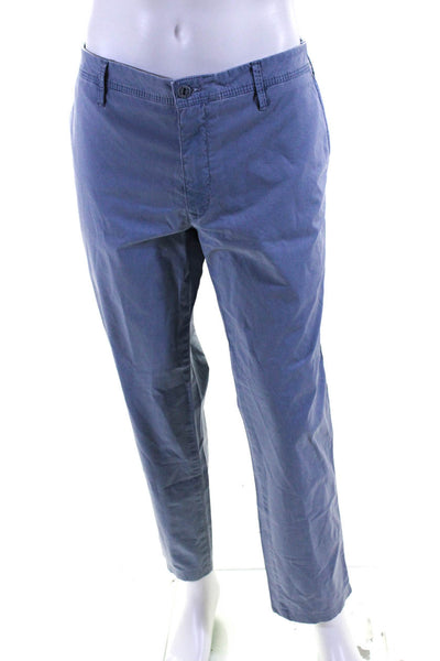 MMX Mens Cotton Flat Front Zip Fly Button Closure Four Pocket Pants Blue Size 38