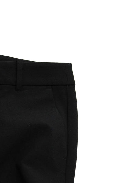 J Crew Womens Front Pleat Hook + Bar Closure Mid-Rise Cropped Pants Black Size 8
