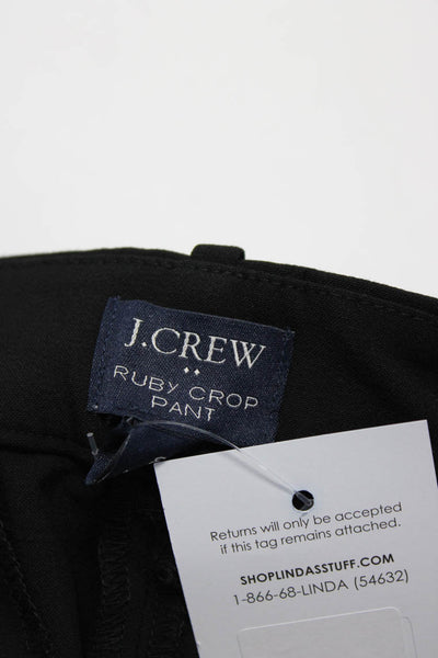 J Crew Womens Front Pleat Hook + Bar Closure Mid-Rise Cropped Pants Black Size 8