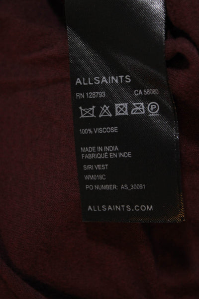 Allsaints Womens Jersey Knit Boat Neck Sleeveless Siri Vest Tank Top Red Size 4