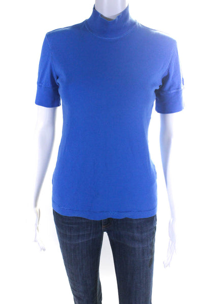Escada Sport Womens Mock Neck Short Sleeve Tee Shirt Blouse Size Medium
