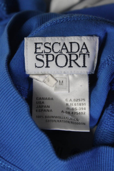 Escada Sport Womens Mock Neck Short Sleeve Tee Shirt Blouse Size Medium