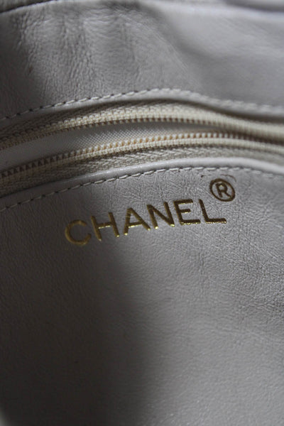 Chanel Women Leather Quilted Fringe Crossbody Shoulder Handbag Gold Metallic