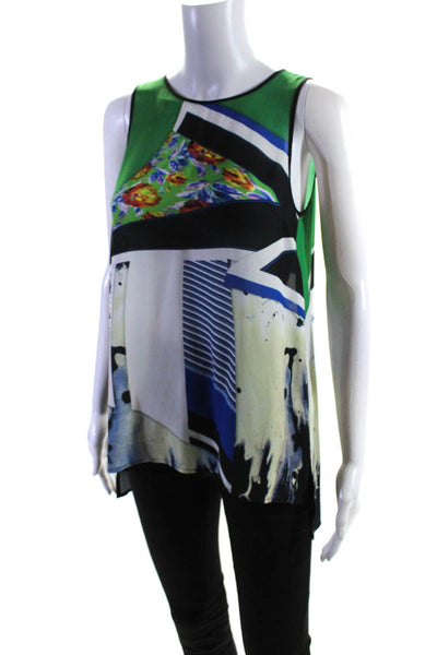 Clover Canyon Womens Abstract Print Back Buttoned Tank Top Multicolor Size S