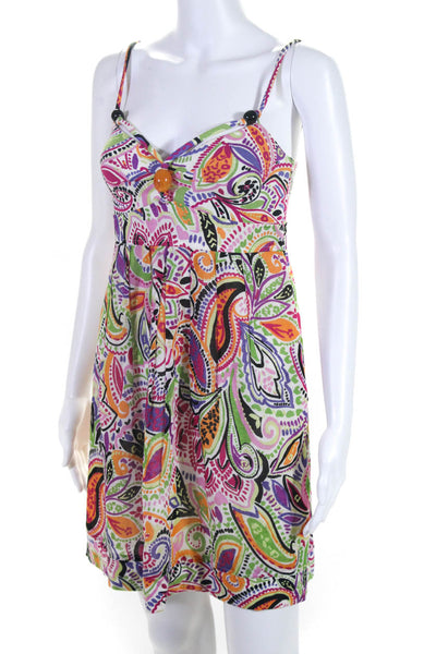 Cynthia Steffe Womens Sleeveless Abstract Pleated Mini Dress Multicolor Size 2