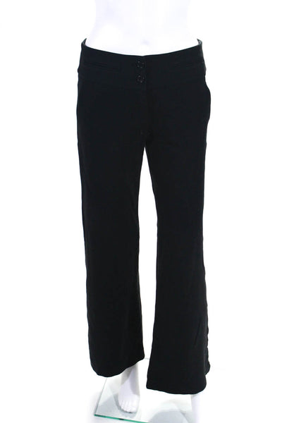 Theory Womens High-Rise Banded Waist 2-Button Flare Pants Trousers Black Size 4