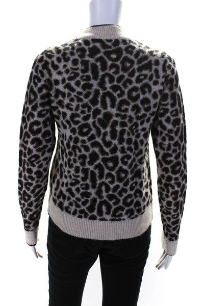 Veronica Beard Women's Animal Print Crewneck Pullover Sweater Multicolor Size XS