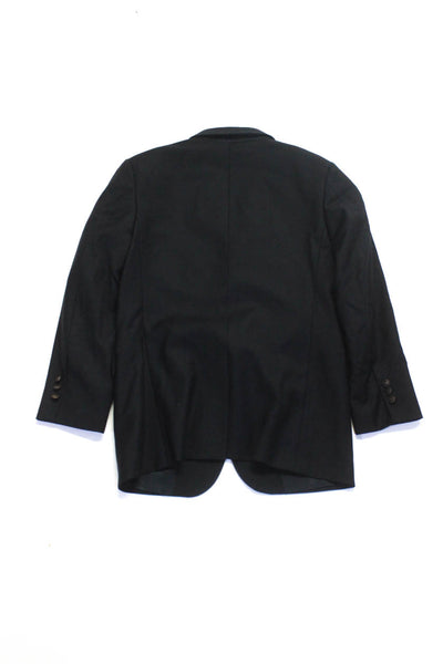 Hickey Freeman Childrens Boys Three Button Blazer Jacket Black Wool Size 8