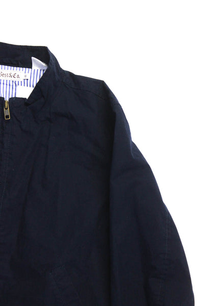 Best & Co Childrens Boys Full Zipper Jacket Navy Blue Cotton Size 10