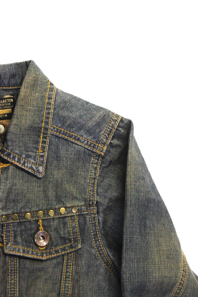 IKKS Childrens Boys Denim Button Down  Jacket Blue Cotton Size 3