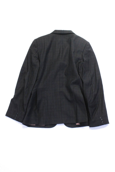 Beval Childrens Boys Plaid Three Button Blazer Jacket Gray Size 18