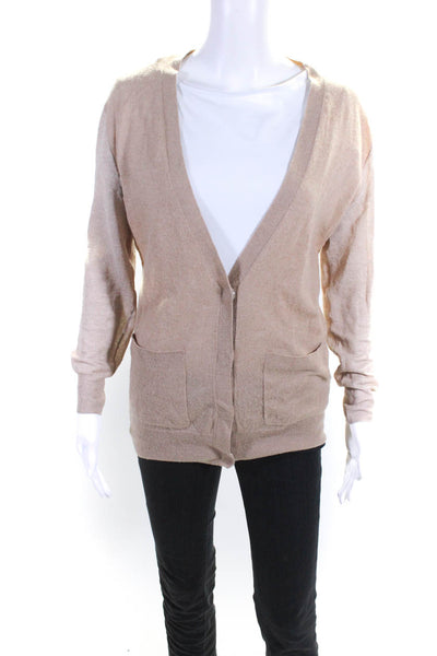 Dries Van Noten Womens Long Sleeve Snap Closure Cardigan Sweater Brown Size XS