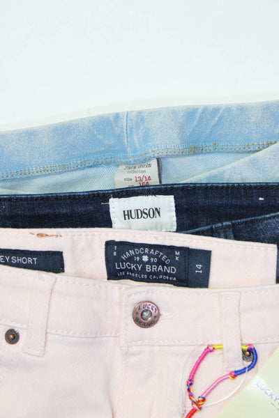 Hudson Zara Lucky Brand Girls Denim Shorts Jeggings Blue Size 13 14 16 Lot 3