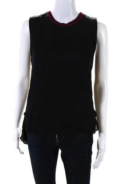 Rag & Bone Women's Round Neck Sleeveless Blouse Black Size XS