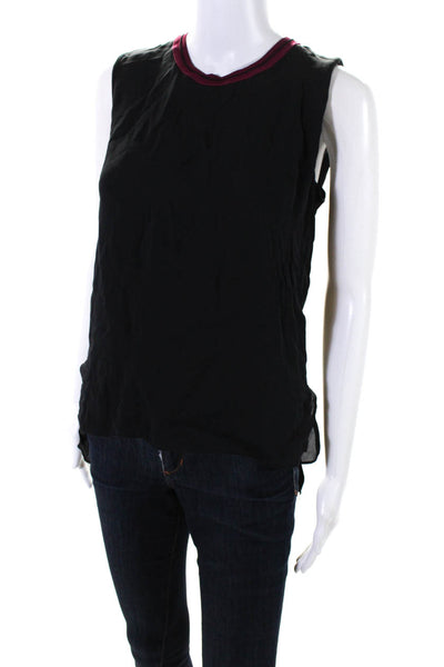 Rag & Bone Women's Round Neck Sleeveless Blouse Black Size XS