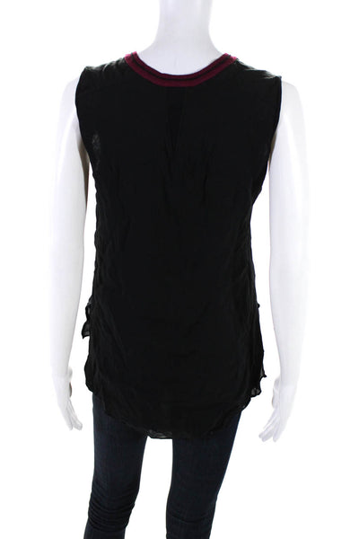 Rag & Bone Women's Round Neck Sleeveless Blouse Black Size XS