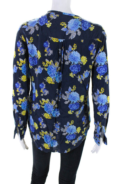 Equipment Femme Women's Round Neck Long Sleeves Floral Button Up Blouse Size S