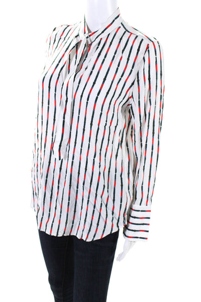 Equipment Femme Women's Round Neck Long Sleeves Stripe Shirt Size XS