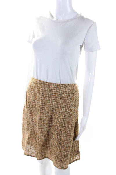 Piazza Sempione Women's Zip Closure Line Flare Mini Skirt Brown Size 44