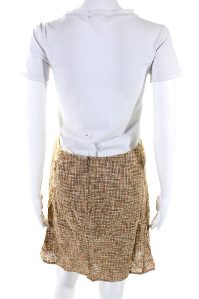 Piazza Sempione Women's Zip Closure Line Flare Mini Skirt Brown Size 44