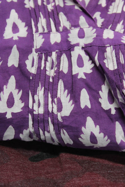 Roberta Roller Rabbit Women's Round Neck 3/4 Sleeves Blouse Purple Size M Lot 2