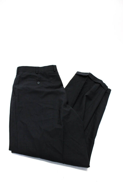 346 Brooks Brothers Men's Pleated Front Straight Leg Dress Pant Black Size 36
