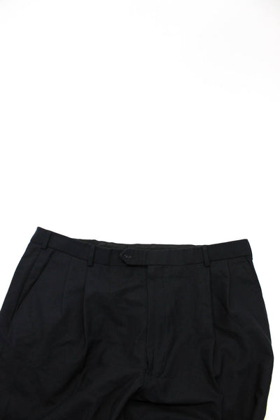 346 Brooks Brothers Men's Pleated Front Straight Leg Dress Pant Black Size 36