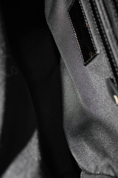 Alberta Di Canio Women's Patent Leather Top Handle Shoulder Bag Black