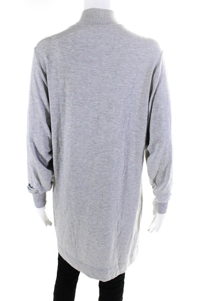 Splendid Women's Long Sleeve Mock Neck Relaxed Knit Top Gray Size M