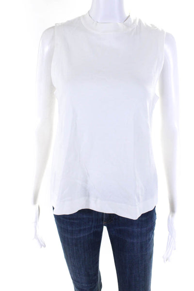 Rag & Bone Jean Womens Back Zip Crew Neck Boxy Tank Top White Cotton Size Small