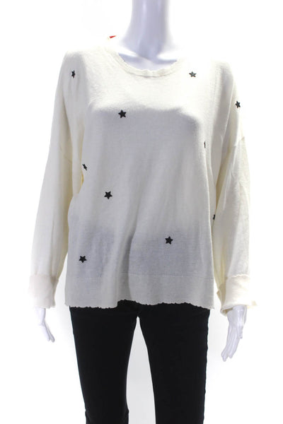 Sundry Womens Merino Wool Geometric Long Sleeve Pullover Sweater Cream Size 3
