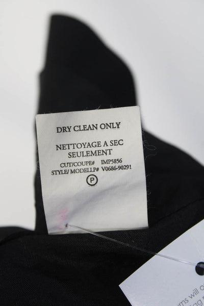 Vince Women's Faux Leather Trim Lined One-Button Blazer jacket Black Size 4
