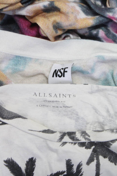 All Saints NSF Men's Graphic Print Oversized Fit T-shirt White Size XL S, Lot 2