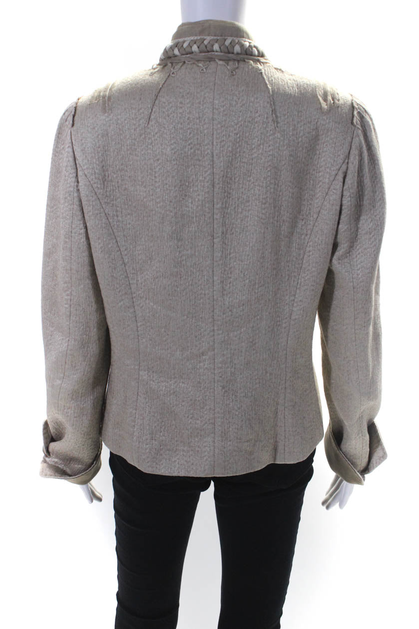 Elie Tahari Womens Hook and Eye Closure Collarless Blazer Jacket Gray -  Shop Linda's Stuff