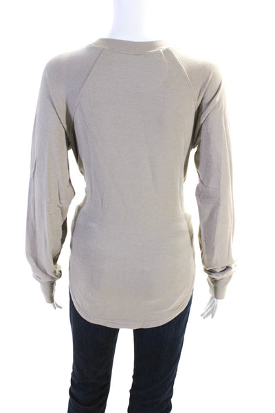 Splits 59 Womens Crew Neck Jersey Pullover Sweatshirt Light Brown Size Medium