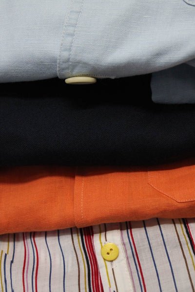 Lorenzini Kico Magil Il Gufo Boys Linen Shirts Pants Blue Orange Size 8 Lot 4
