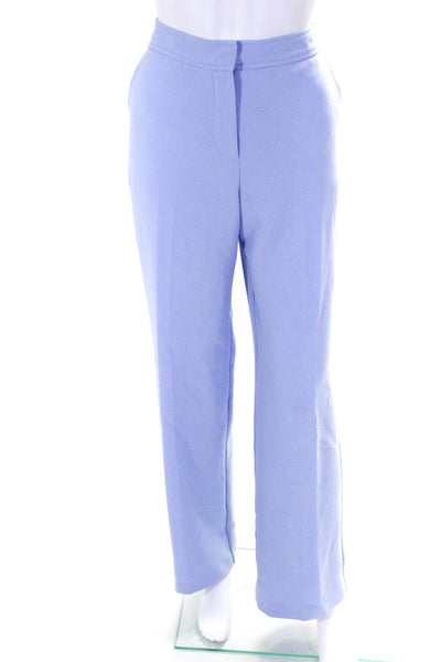 Trina Turk Womens Hook & Eye Straight Leg Pleated Dress Pants Blue Size 6