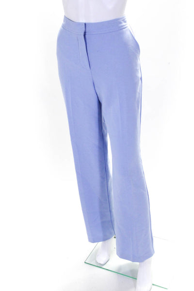 Trina Turk Womens Hook & Eye Straight Leg Pleated Dress Pants Blue Size 6