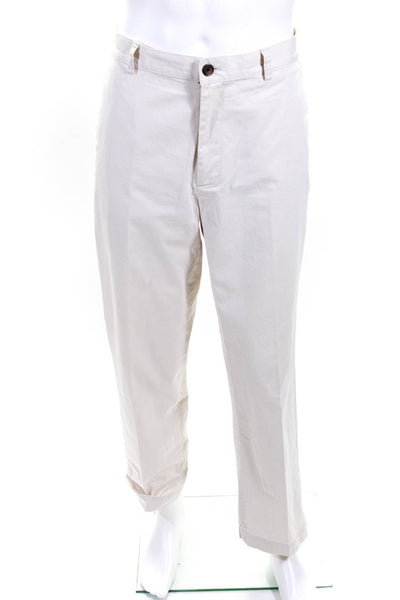 346 Brooks Brothers Mens Cotton Button Straight Leg Dress Pants Beige Size EUR36