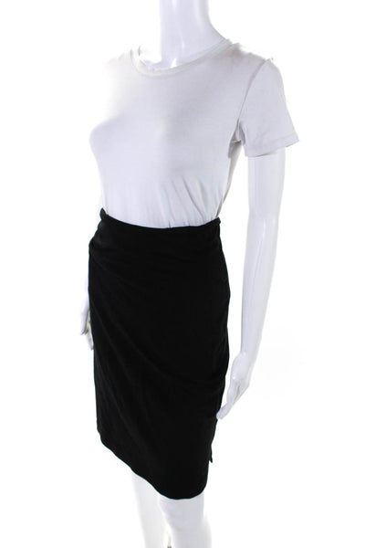 Theory Womens Slit Back Unlined Knee Length Stretch Pencil Skirt Black Size 4