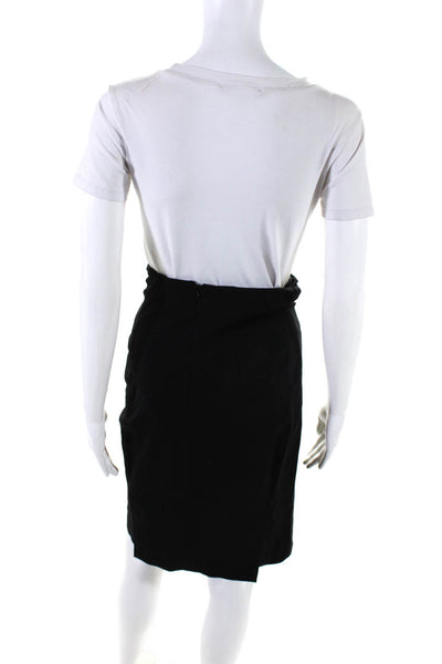 Theory Womens Slit Back Unlined Knee Length Stretch Pencil Skirt Black Size 4