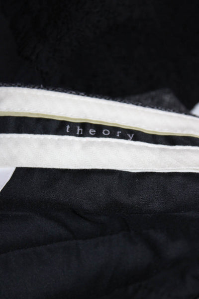 Theory Womens Woven Flat Front Slim Straight Ironed Dress Pants Gray Size 4