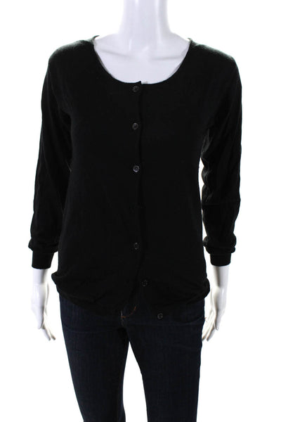 Marni Womens Cashmere + Silk Button Up Cardigan Sweater Black Size 40 S