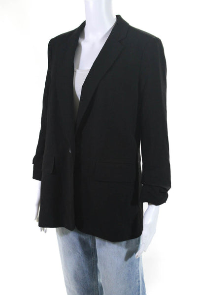 Michael Michael Kors Women's Collar Long Sleeves One Button Blazer Black Size 4