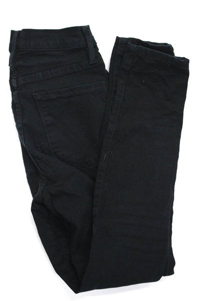 Frame Denim Women's High Rise Ankle Skinny Jeans Black Size 25