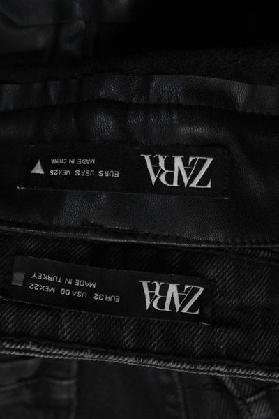 Zara Women's High Waist Tapered Relaxed Denim Jeans Black Size 00, Lot 2