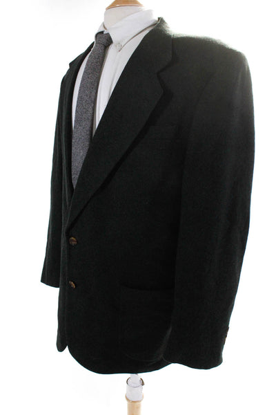 Oscar de la Renta Mens Wool Nothced Collar two Button Blazer Jacket Gray Size 46
