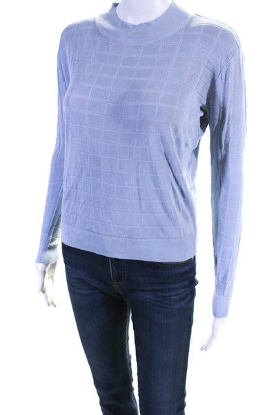 Club Monaco Womens Knit Crew Neck Long Sleeve Sweater Top Purple Size M