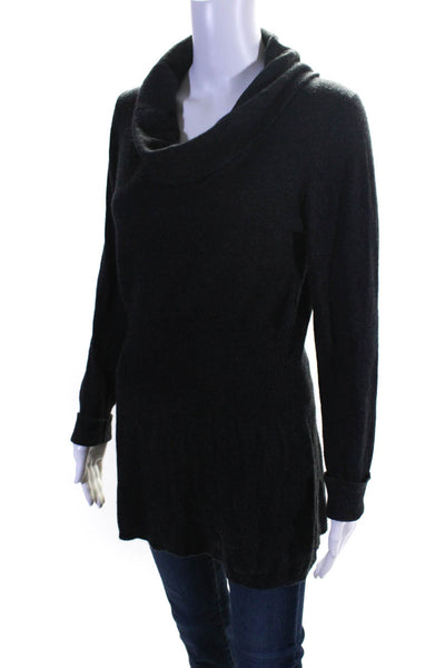 BCBGMAXAZRIA Womens Long Sleeve Cashmere Cowl Neck Sweater Gray Size Large